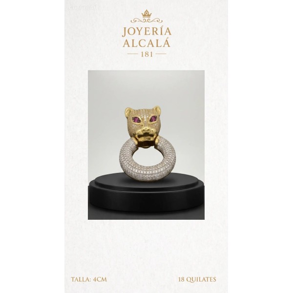Medalla colgante panthera de oro 18k